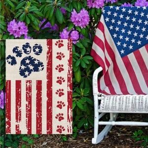 Dog Garden Flag, Americana Dog Flag, Independence Day Patriotic Dbl Sided 12×18